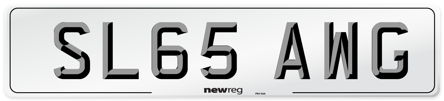 SL65 AWG Number Plate from New Reg